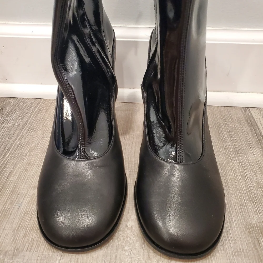 NEW WANDLER Lesly Patent and Matte-Leather Ankle Boots